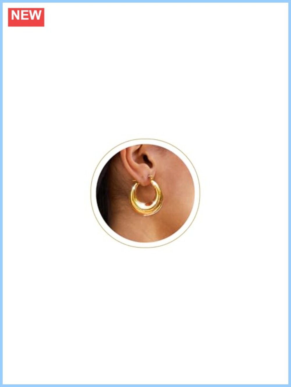 14k Gold Plated Chunky Hoop Earrings Triple Design Hypoallergenic